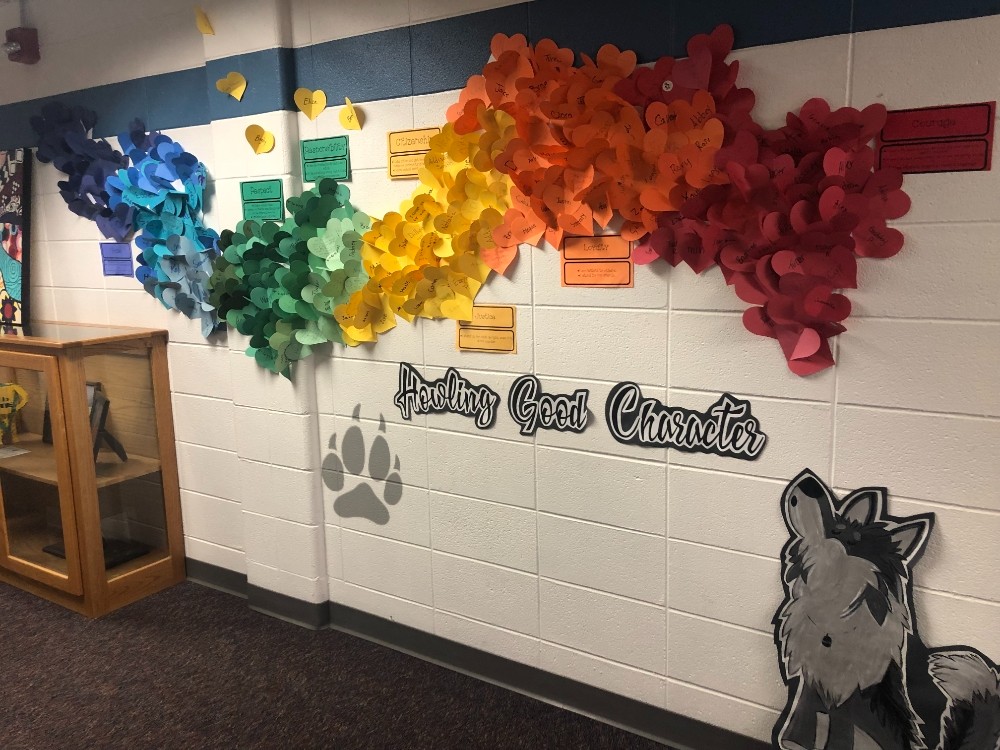 A colorfully decorated wall in our Social Emotional education department.